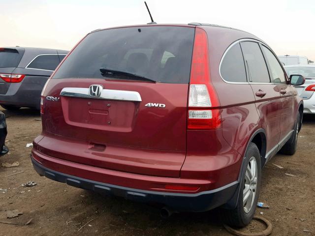 5J6RE3H76AL036930 - 2010 HONDA CR-V EXL RED photo 4