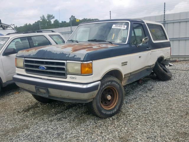 1FMEU15N8MLA00736 - 1991 FORD BRONCO U10 TWO TONE photo 2