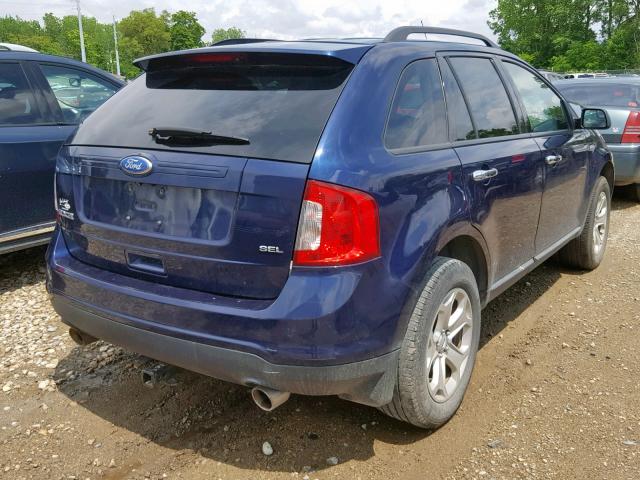 2FMDK3JC5BBB47434 - 2011 FORD EDGE SEL BLUE photo 4