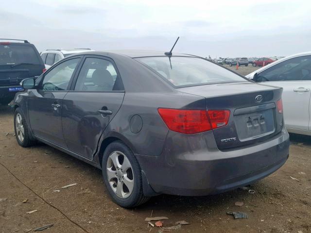 KNAFU4A29A5241319 - 2010 KIA FORTE EX GRAY photo 3