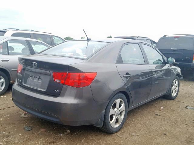 KNAFU4A29A5241319 - 2010 KIA FORTE EX GRAY photo 4