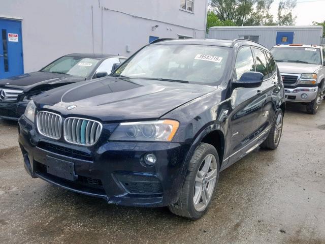 5UXWX7C59E0E79095 - 2014 BMW X3 XDRIVE3 BLUE photo 2