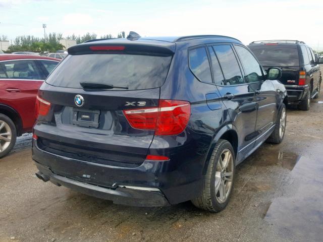 5UXWX7C59E0E79095 - 2014 BMW X3 XDRIVE3 BLUE photo 4