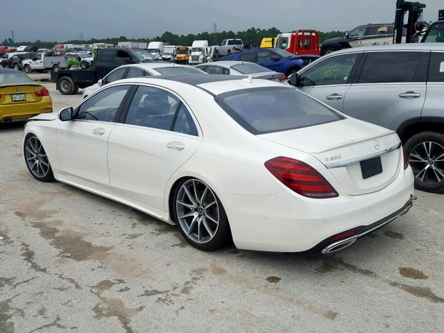 WDDUG8DB1JA389739 - 2018 MERCEDES-BENZ S 560 WHITE photo 3