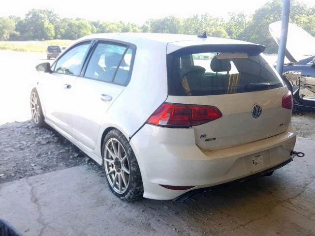 WVWUF7AUXGW258592 - 2016 VOLKSWAGEN GOLF R WHITE photo 3