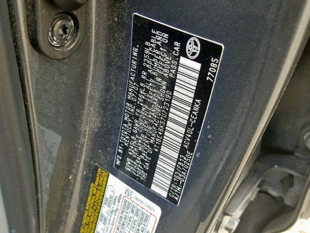 4T1BE46K57U723190 - 2007 TOYOTA CAMRY NEW GRAY photo 10