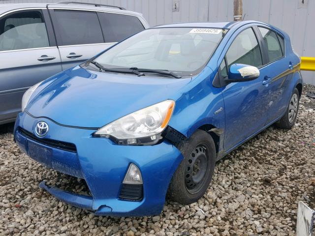 JTDKDTB39C1004729 - 2012 TOYOTA PRIUS C BLUE photo 2