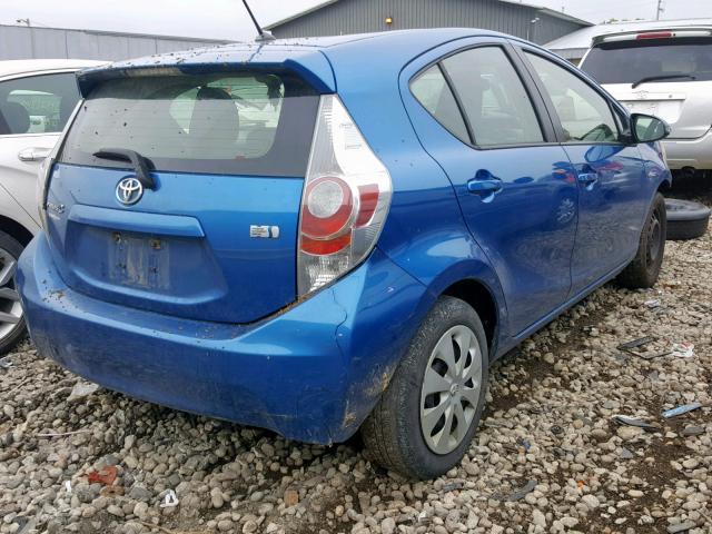 JTDKDTB39C1004729 - 2012 TOYOTA PRIUS C BLUE photo 4