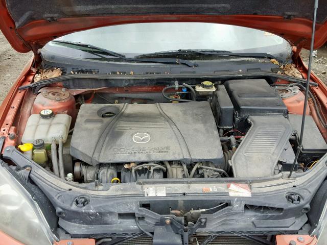 JM1BK343051331073 - 2005 MAZDA 3 HATCHBAC ORANGE photo 7