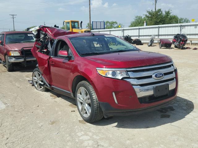 2FMDK3JC0DBC58251 - 2013 FORD EDGE SEL RED photo 1