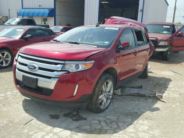 2FMDK3JC0DBC58251 - 2013 FORD EDGE SEL RED photo 2