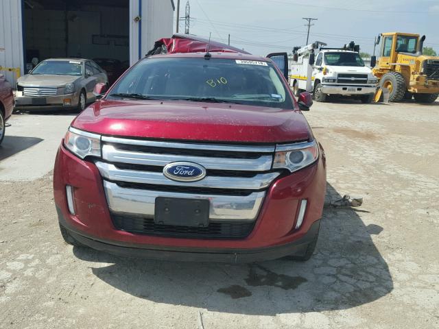 2FMDK3JC0DBC58251 - 2013 FORD EDGE SEL RED photo 9