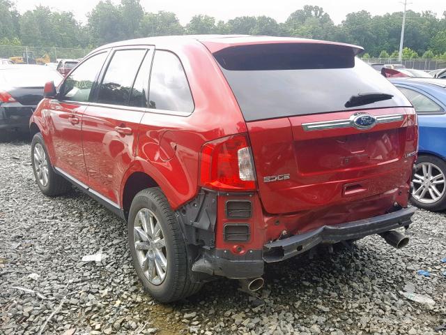 2FMDK3KC4BBA82364 - 2011 FORD EDGE LIMIT RED photo 3