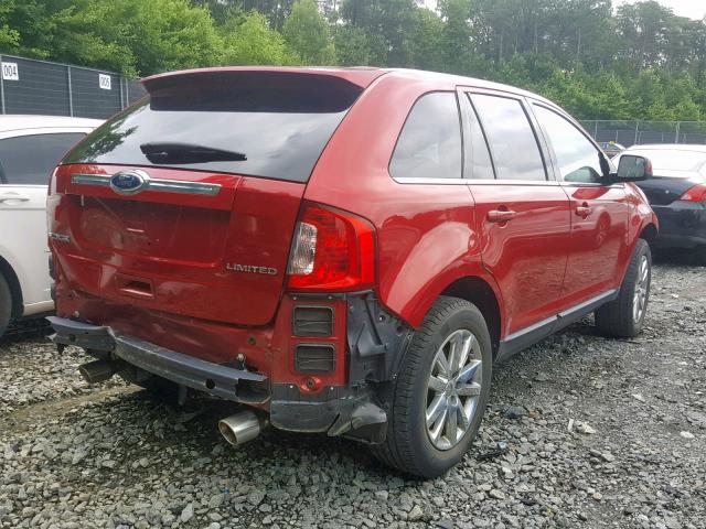 2FMDK3KC4BBA82364 - 2011 FORD EDGE LIMIT RED photo 4