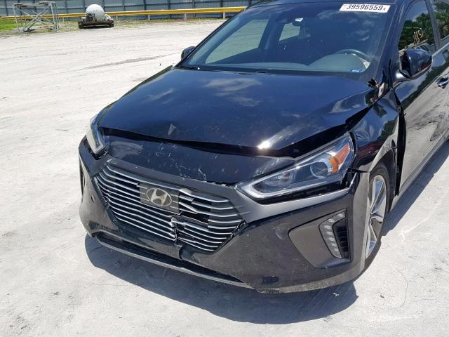 KMHC05LC2JU065504 - 2018 HYUNDAI IONIQ LIMI BLACK photo 9