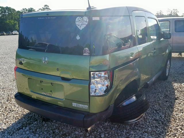 5J6YH18767L001630 - 2007 HONDA ELEMENT EX GREEN photo 4