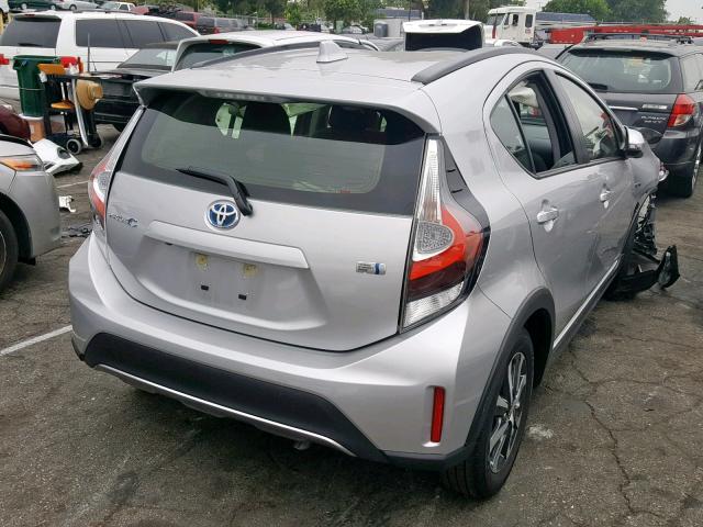 JTDKDTB33K1621574 - 2019 TOYOTA PRIUS C SILVER photo 4