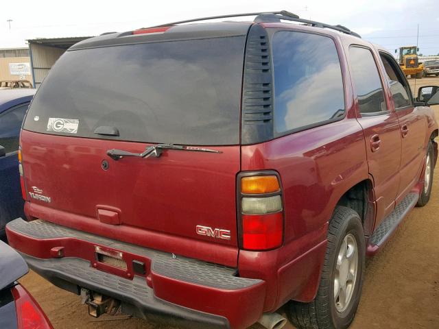 1GKEK63U46J120375 - 2006 GMC YUKON DENA MAROON photo 4