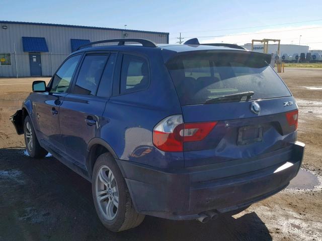 WBXPA93485WD16996 - 2005 BMW X3 3.0I BLUE photo 3