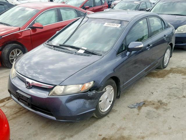 JHMFA36268S021872 - 2008 HONDA CIVIC HYBR BLUE photo 2