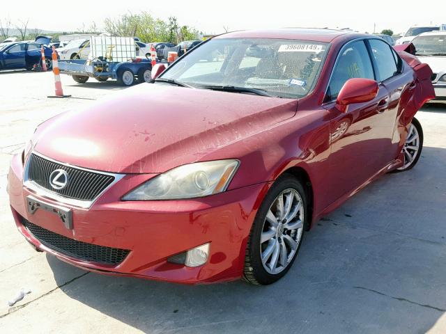 JTHCK262672010993 - 2007 LEXUS IS 250 RED photo 2