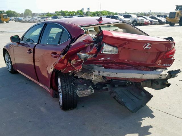 JTHCK262672010993 - 2007 LEXUS IS 250 RED photo 3