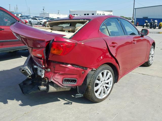 JTHCK262672010993 - 2007 LEXUS IS 250 RED photo 4