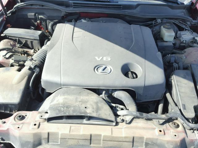 JTHCK262672010993 - 2007 LEXUS IS 250 RED photo 7