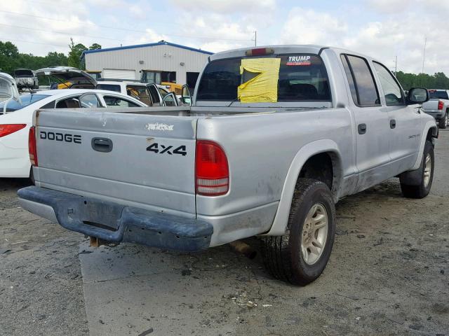 1B7HG38N02S721278 - 2002 DODGE DAKOTA QUA SILVER photo 4