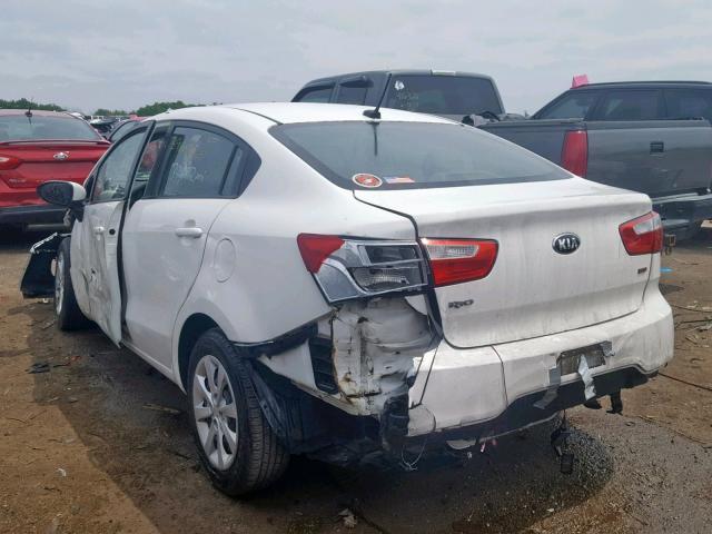 KNADM4A31E6346016 - 2014 KIA RIO LX WHITE photo 3