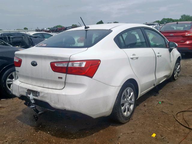 KNADM4A31E6346016 - 2014 KIA RIO LX WHITE photo 4