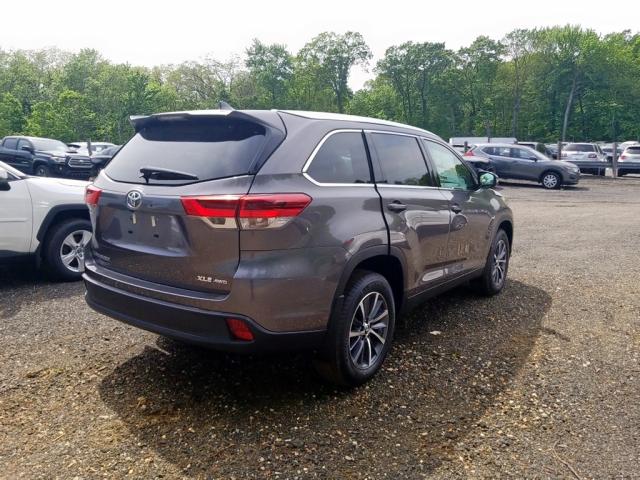 5TDJZRFH7KS936886 - 2019 TOYOTA HIGHLANDER GRAY photo 3