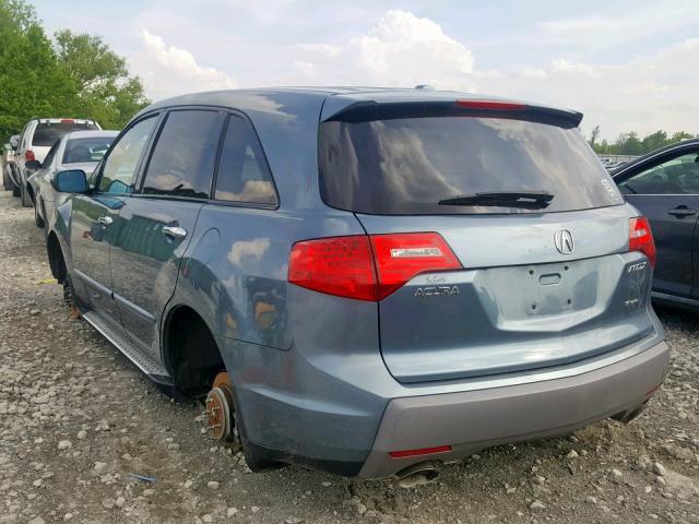 2HNYD28217H525593 - 2007 ACURA MDX GREEN photo 3