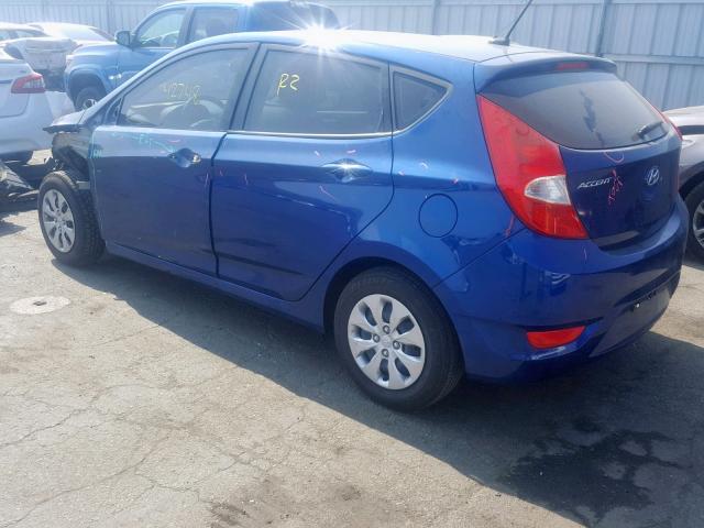 KMHCT5AE3HU312745 - 2017 HYUNDAI ACCENT SE BLUE photo 3