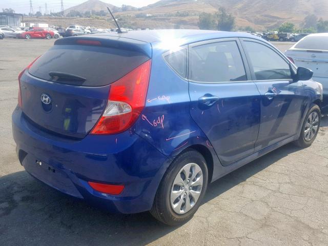 KMHCT5AE3HU312745 - 2017 HYUNDAI ACCENT SE BLUE photo 4