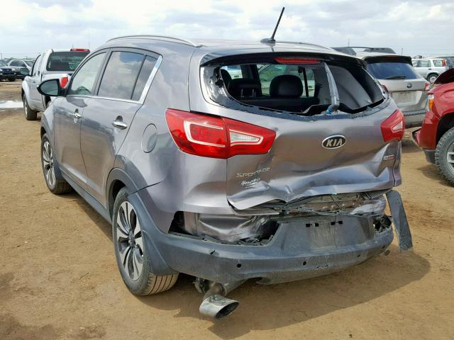 KNDPC3A67C7178509 - 2012 KIA SPORTAGE S GRAY photo 3