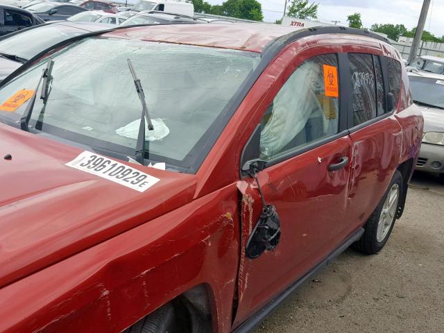 1J8FF47W87D140769 - 2007 JEEP COMPASS RED photo 10