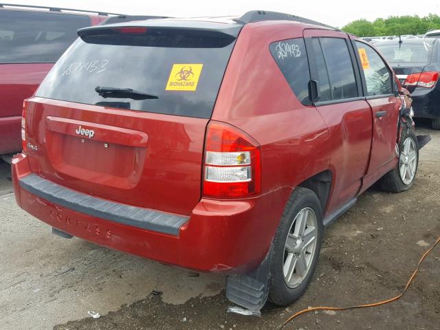 1J8FF47W87D140769 - 2007 JEEP COMPASS RED photo 4