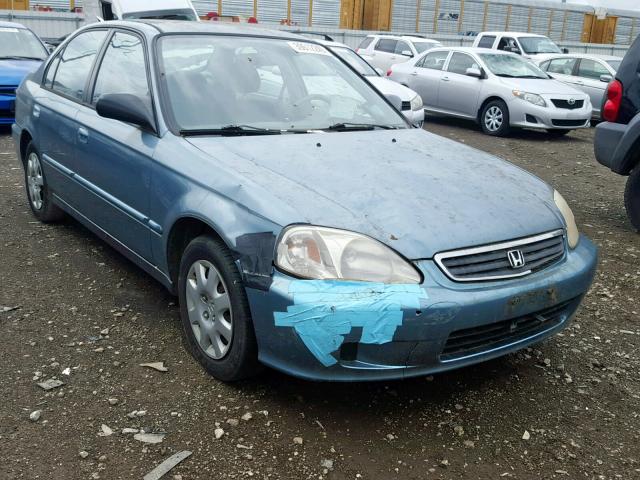 2HGEJ6619YH566253 - 2000 HONDA CIVIC BASE BLUE photo 1