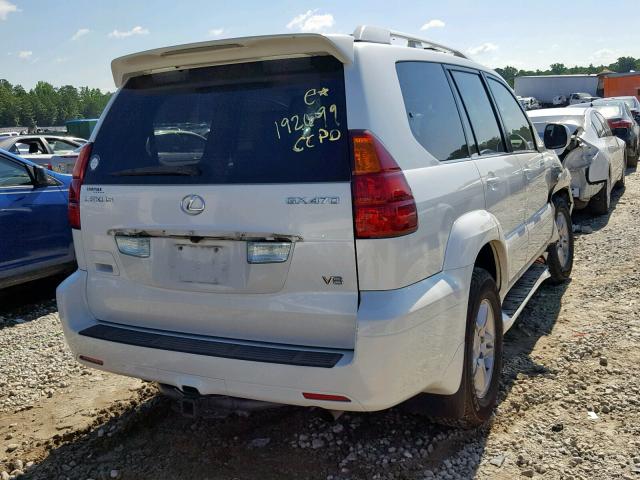 JTJBT20X640039459 - 2004 LEXUS GX 470 WHITE photo 4