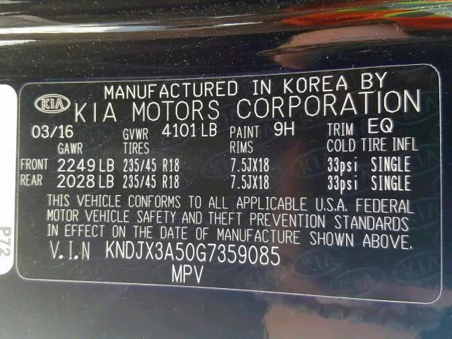 KNDJX3A50G7359085 - 2016 KIA SOUL ! Qara foto 10