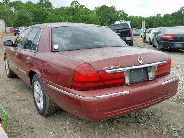 2MEFM74WX4X633651 - 2004 MERCURY GRAND MARQ MAROON photo 3