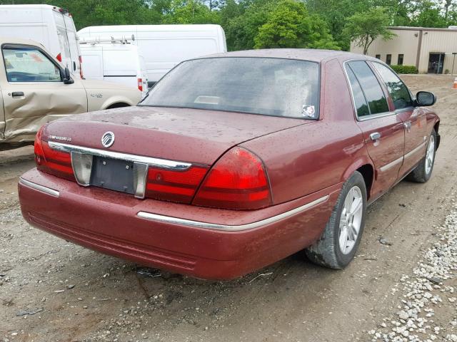 2MEFM74WX4X633651 - 2004 MERCURY GRAND MARQ MAROON photo 4