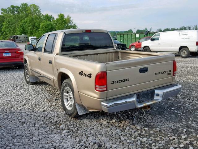 1D7HG48N83S158056 - 2003 DODGE DAKOTA QUA BEIGE photo 3