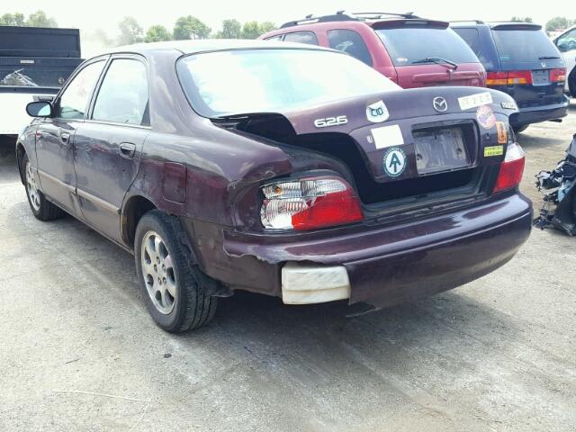 1YVGF22C925292117 - 2002 MAZDA 626 LX MAROON photo 3