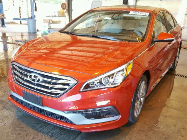 5NPE34AFXHH556449 - 2017 HYUNDAI SONATA SPO RED photo 2