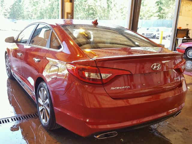 5NPE34AFXHH556449 - 2017 HYUNDAI SONATA SPO RED photo 3