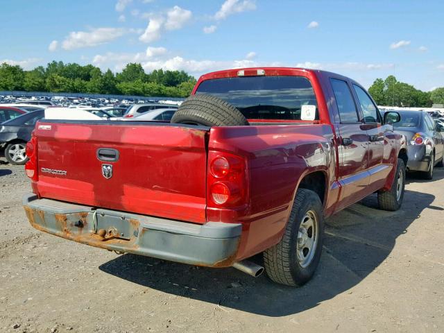 1D7HE28K97S261167 - 2007 DODGE DAKOTA QUA RED photo 4