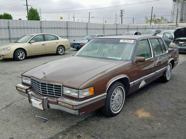 1G6CD53B2P4289383 - 1993 CADILLAC DEVILLE BROWN photo 2