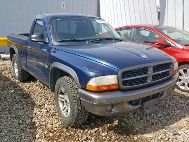 1B7FL16X22S710505 - 2002 DODGE DAKOTA BAS BLUE photo 1